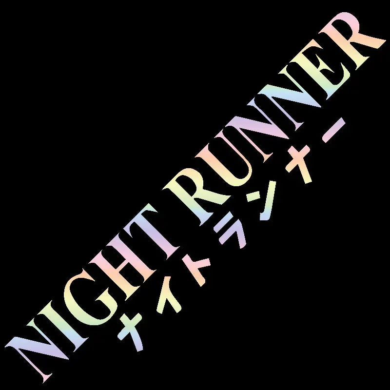 Night Runner JDM banner sticker with premium vinyl holographic finish