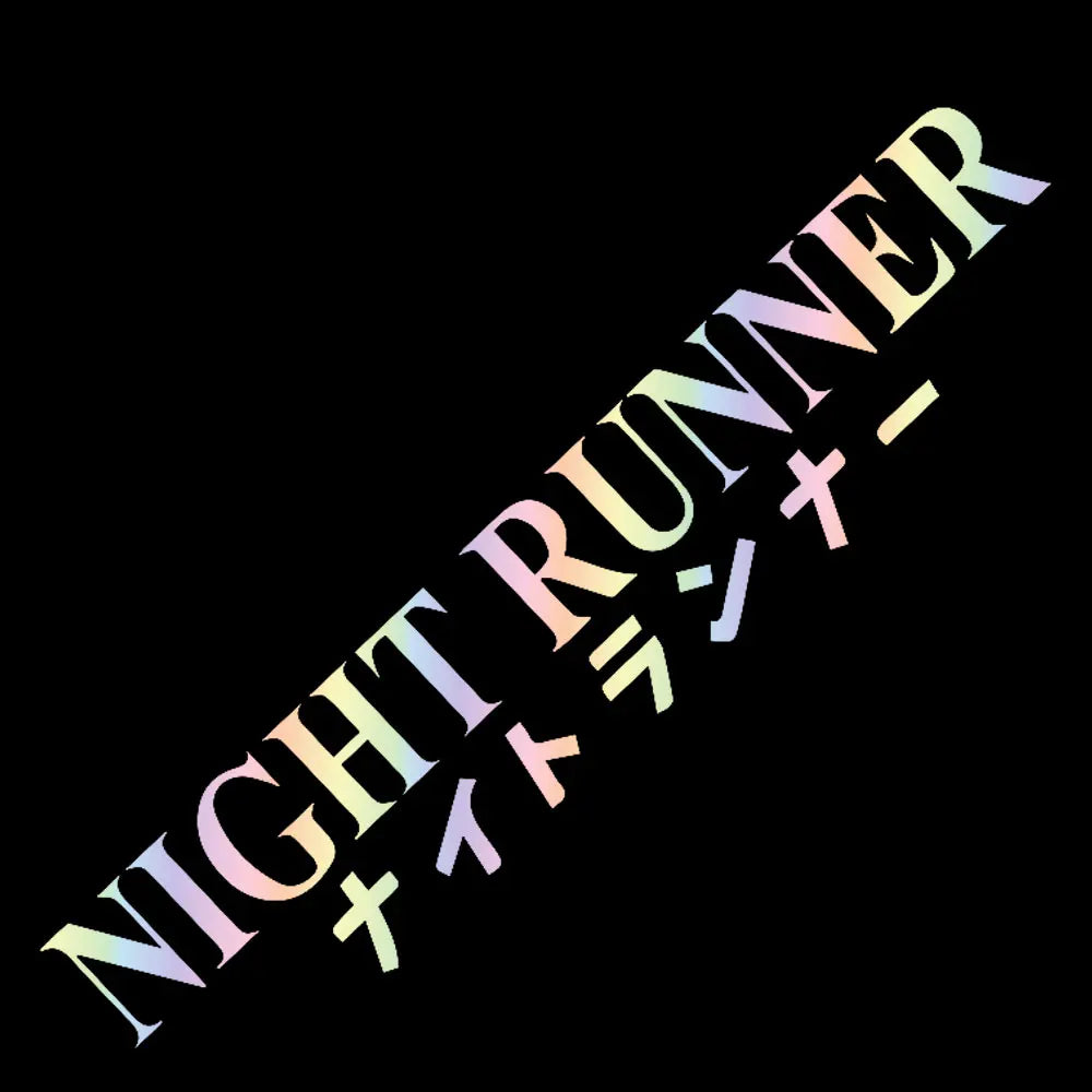 Holographic Night Runner sticker inspired by JDM and tuner culture