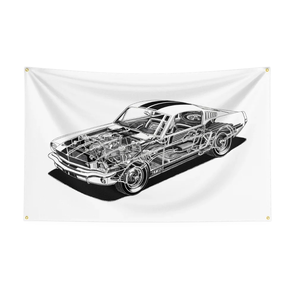 90*150CM Retro American Muscle Racing Car Flag Polyester Printed Decoration Banner Tapestry JDM garage flag banner image 20