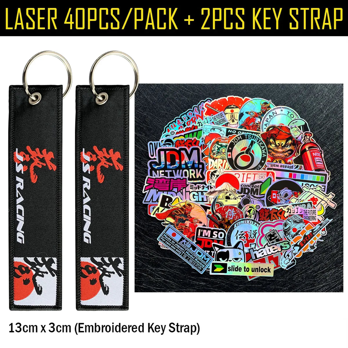 JDM rainbow holographic sticker pack for motorcycles helmets and cars - helmet sticker preview 11