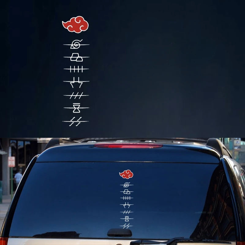 Akatsuki JDM windshield sticker inspired by anime and Japanese street culture
