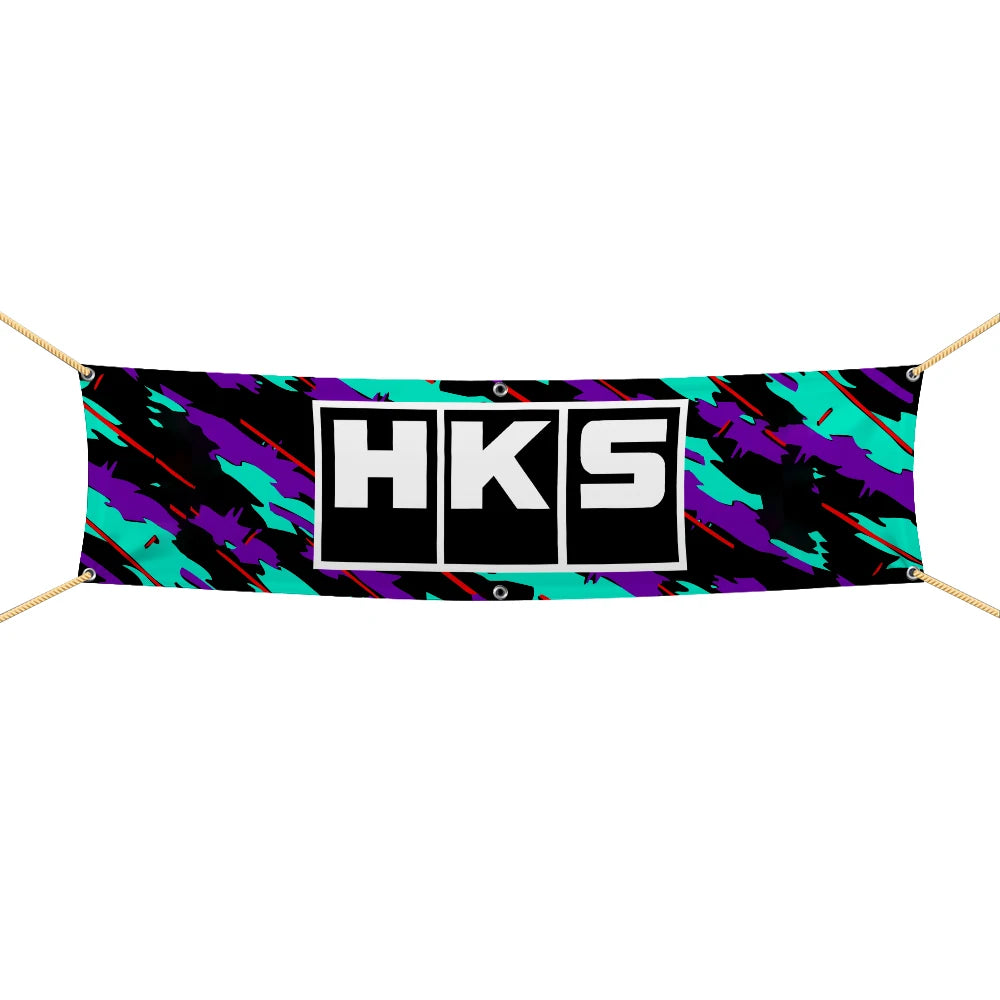 Professional H-HKS Car Motorcycle Team Company Logo Flag 45x180cm 60x240cm Polyester Printed Decoration Banner Tapestry JDM garage flag banner image 15