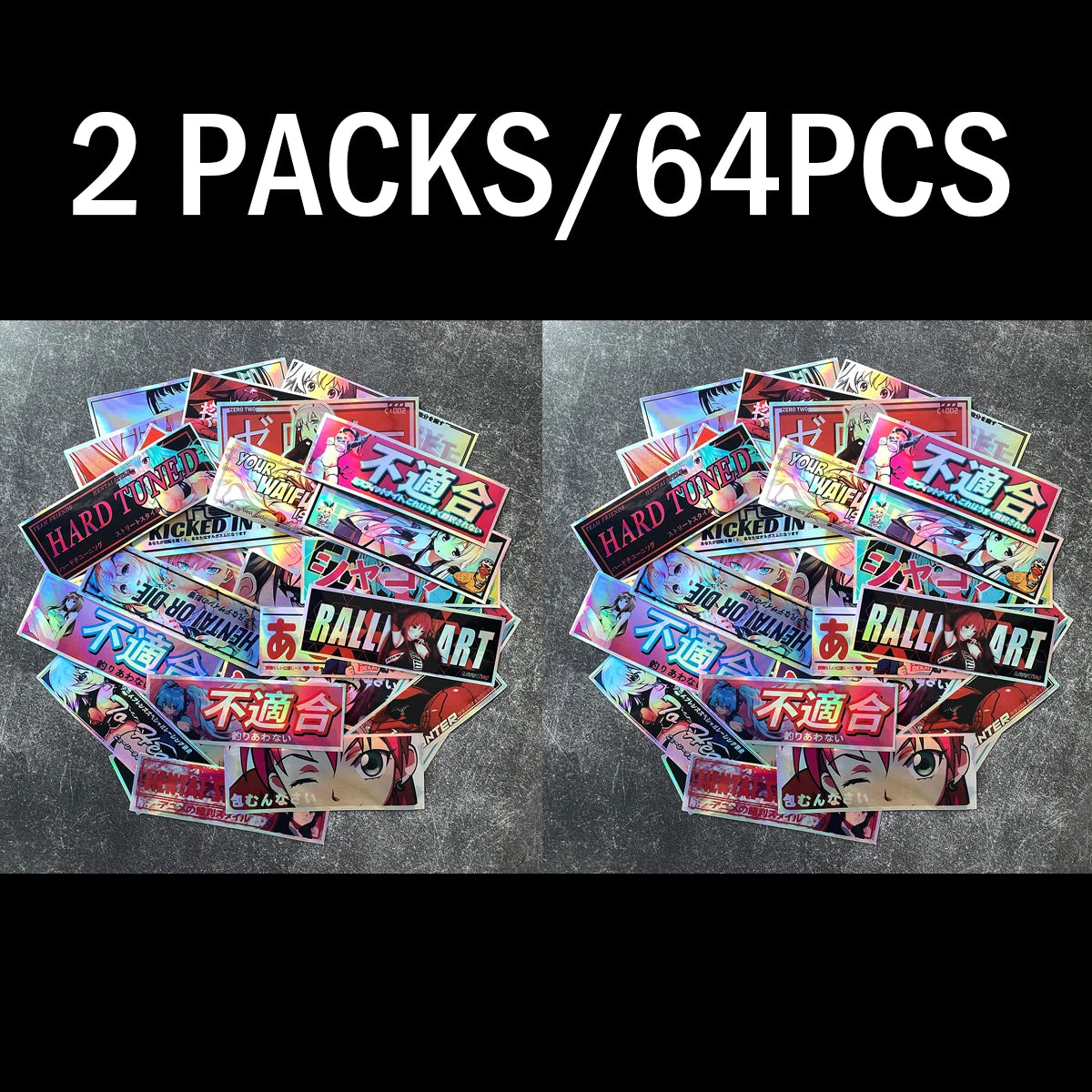 Color-shifting anime stickers with premium holographic coating