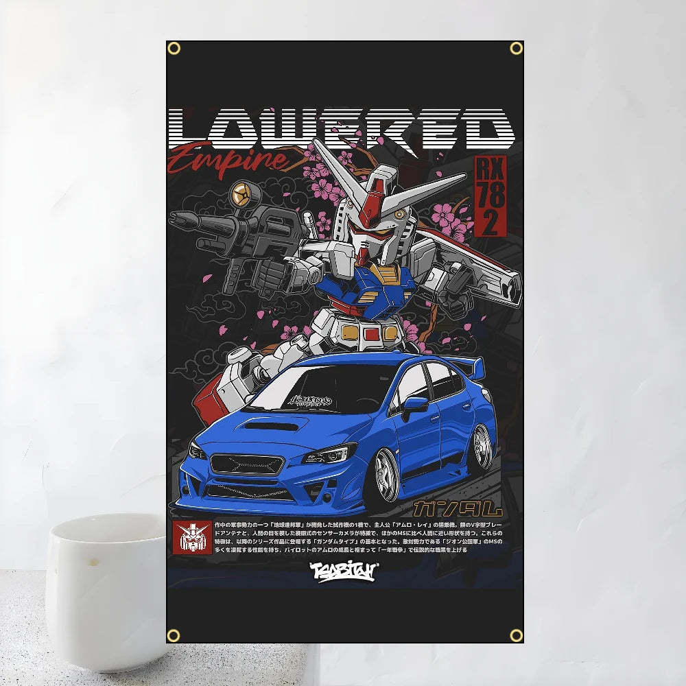 60x90cm 90x150cm Racing JDM Car Art Flag Polyester Printed Banner For Home Decoration JDM garage flag banner image 15