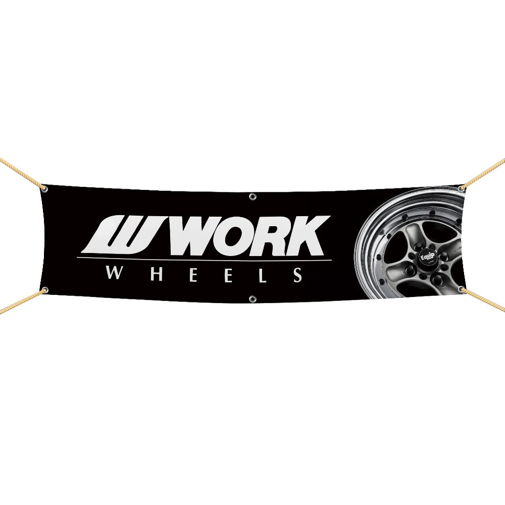 45×180cm 60x240cm W-WORKS WHEELS car Motorcycle Team or Company Logo Flag Polyester Printed Decoration Banner Tapestry JDM garage flag banner image 17