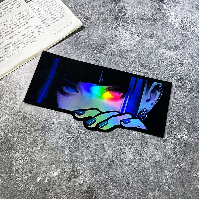 Anime Eyes JDM sticker for drift cars motorcycles and helmets vinyl decal - motorcycle decal preview 9