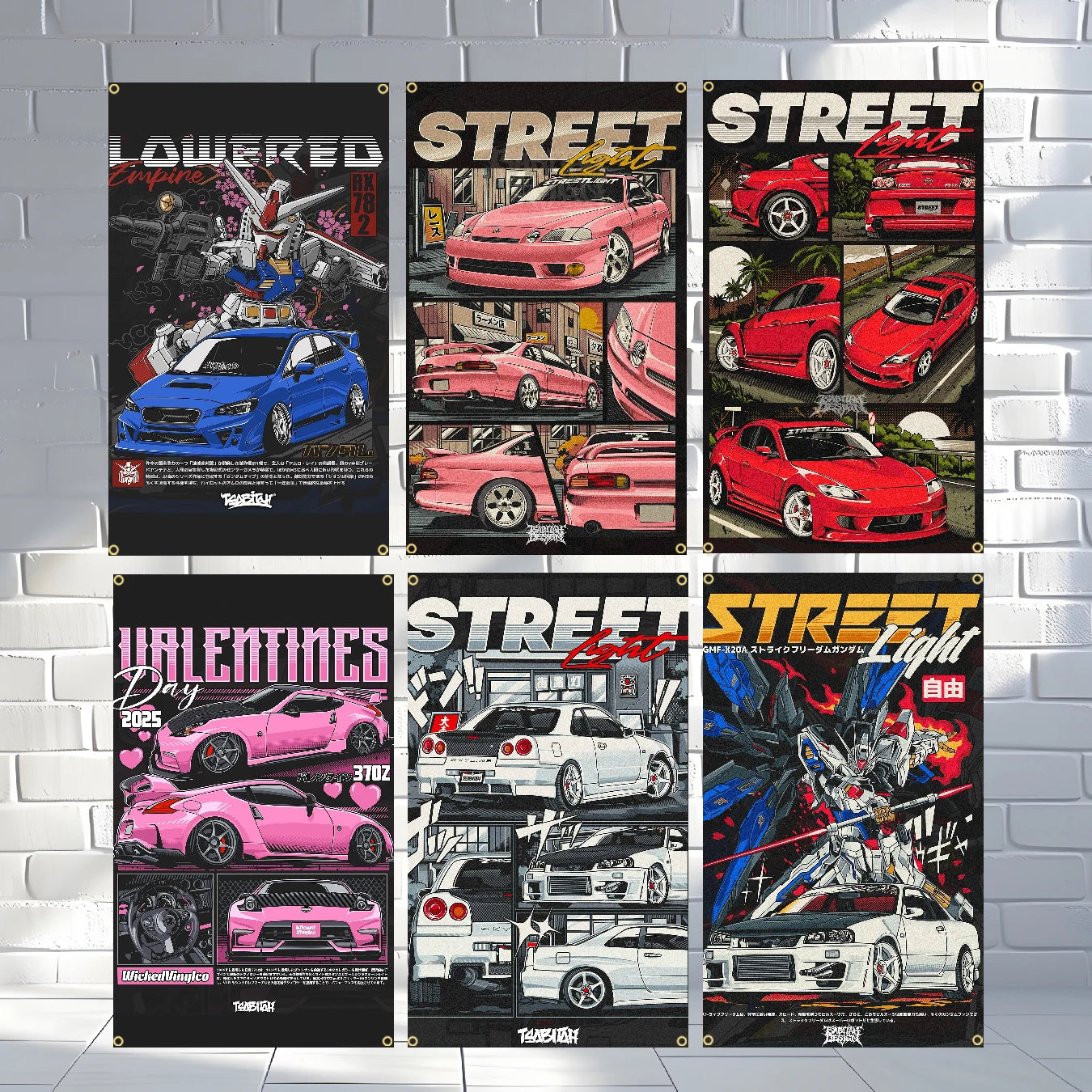 60x90cm 90x150cm Racing JDM Car Art Flag Polyester Printed Banner For Home Decoration JDM garage flag banner image 1