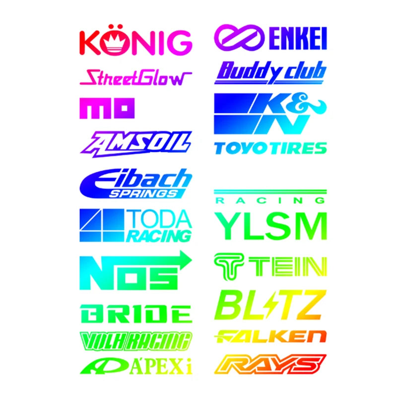 JDM racing sponsor sticker pack drift tuner motorsport vinyl decals - car decal display image 5