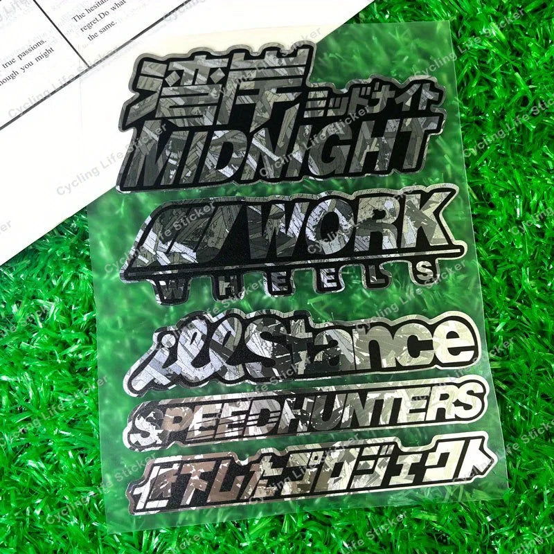 JDM holographic sticker pack with Speedhunters Work Wheels and drift decals - laptop sticker preview 12