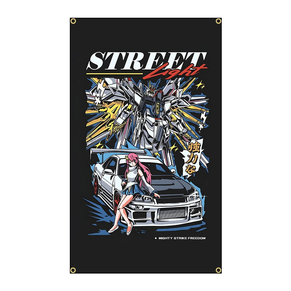 Cool Racing JDM Car Flag Polyester Printed Banner For Decor JDM garage flag banner image 9