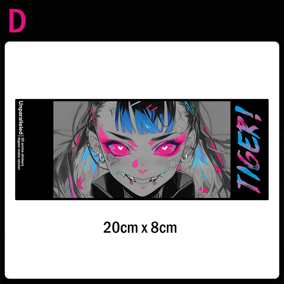 Cyberpunk anime girl JDM sticker reflective waifu car motorcycle decal - toolbox decal preview 13