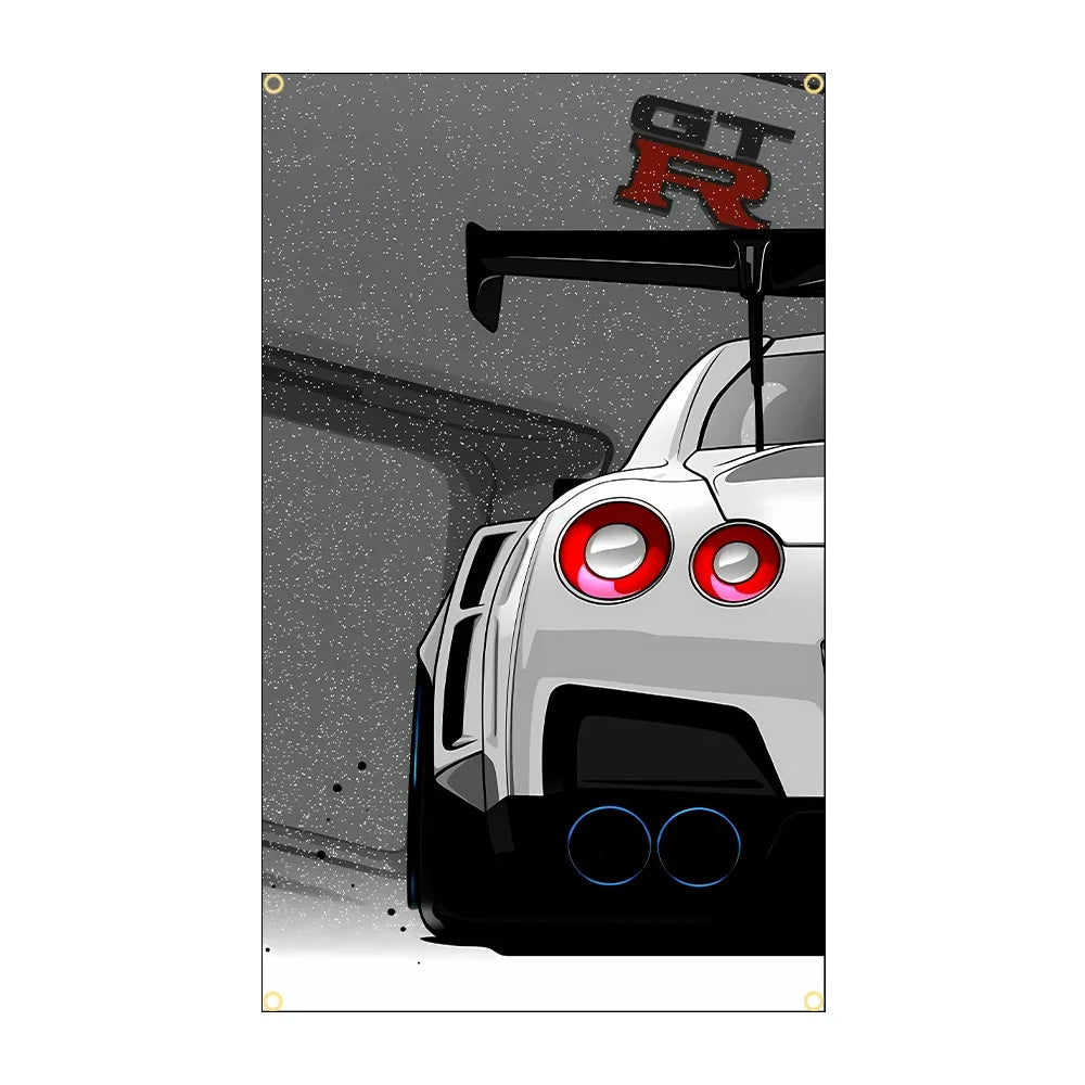 90x150cm 3X5FT Cool JDM Car Flag Polyester Printed Racing Car Banner For Decor JDM garage flag banner image 21