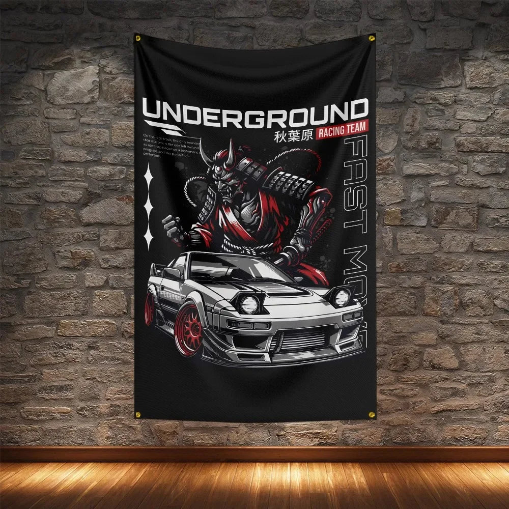 JDM Racing Modified Car Culture Flag Polyester Digital Printing Cars Banner For Decoration JDM garage flag banner image 9