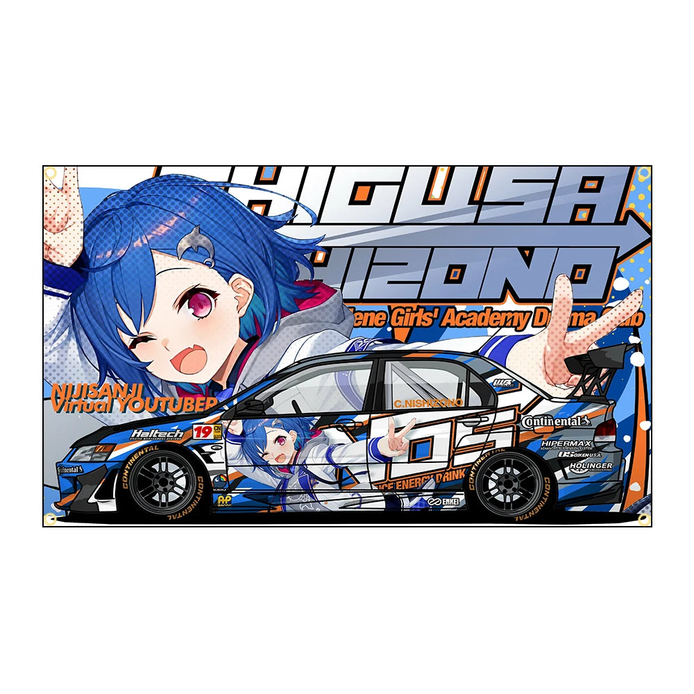 Cool JDM Anime car Flag Polyester Printed Banner for Garage Wall Art Out Door Decoration JDM garage flag banner image 10