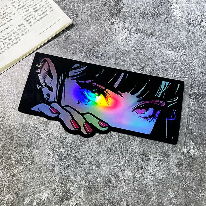 Anime Eyes JDM sticker for drift cars motorcycles and helmets vinyl decal - helmet sticker preview 10
