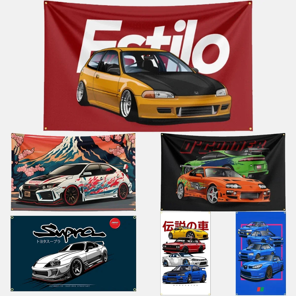90x150CM 3X5Ft JDM CAR Flag Polyester Printed Racing Banner Garage or Outdoor For Decoration JDM garage flag banner image 9