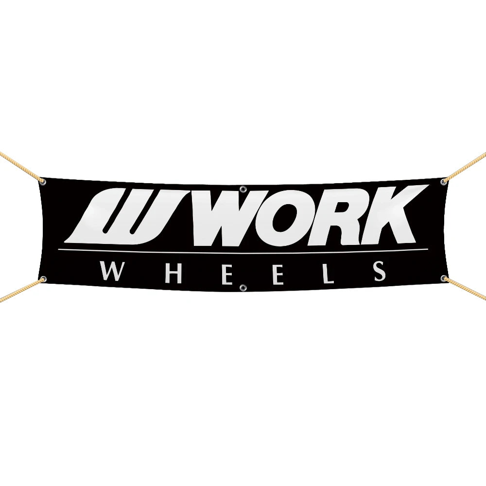 45×180cm 60x240cm W-WORKS WHEELS car Motorcycle Team or Company Logo Flag Polyester Printed Decoration Banner Tapestry JDM garage flag banner image 15
