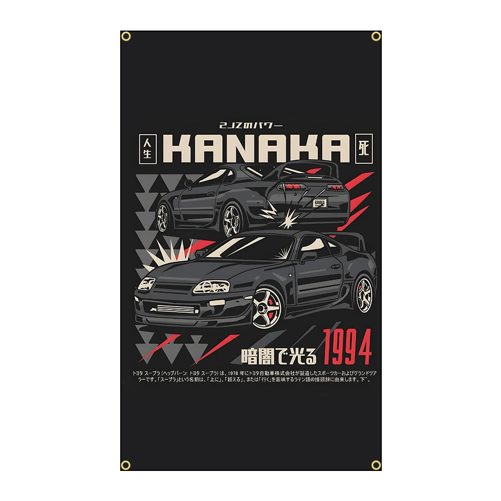 Cool Racing JDM Car Flag Polyester Printed Banner For Decor JDM garage flag banner image 8