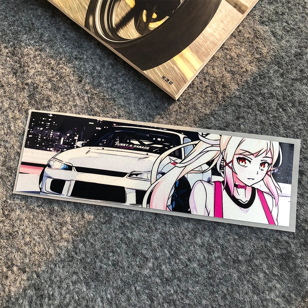 Anime car culture stickers with Japanese street style and tuner aesthetics