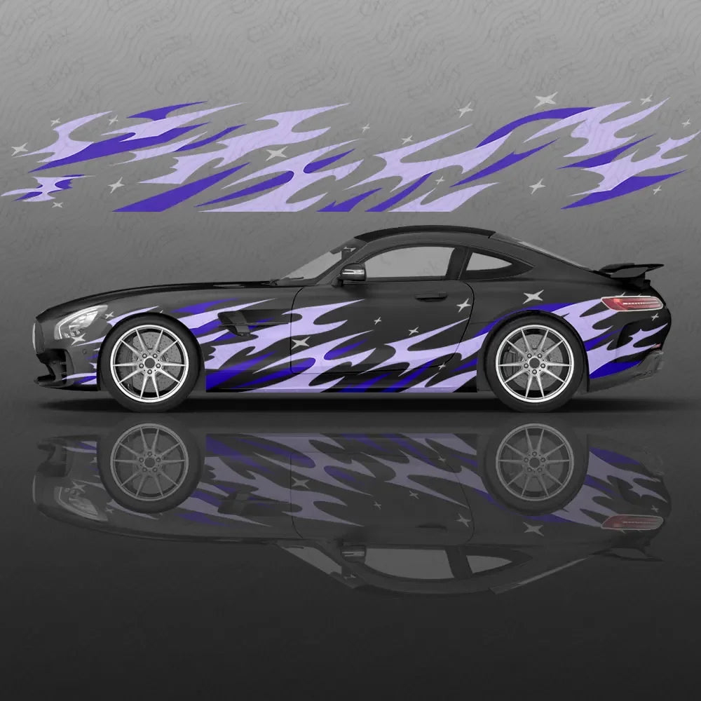 Universal Drift Car Livery Flames and Stars