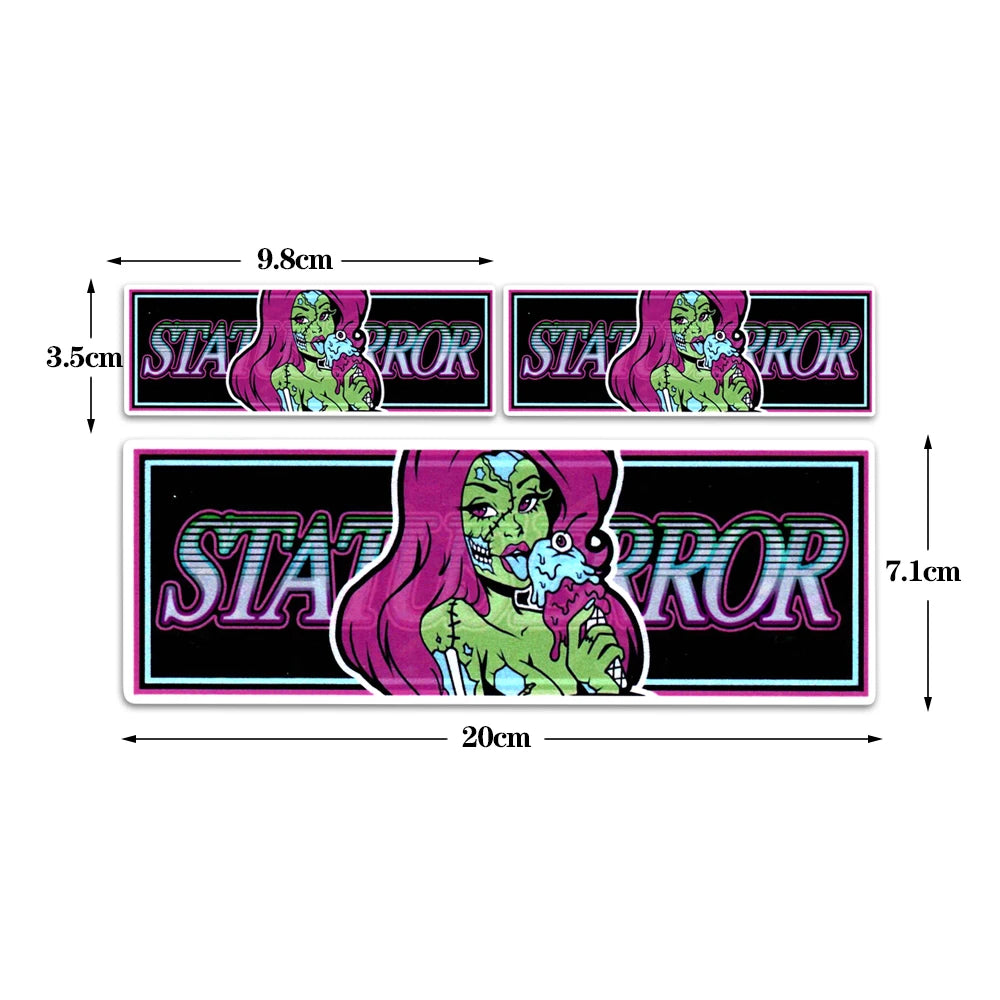 Premium anime banner stickers with Japanese lettering and waifu artwork