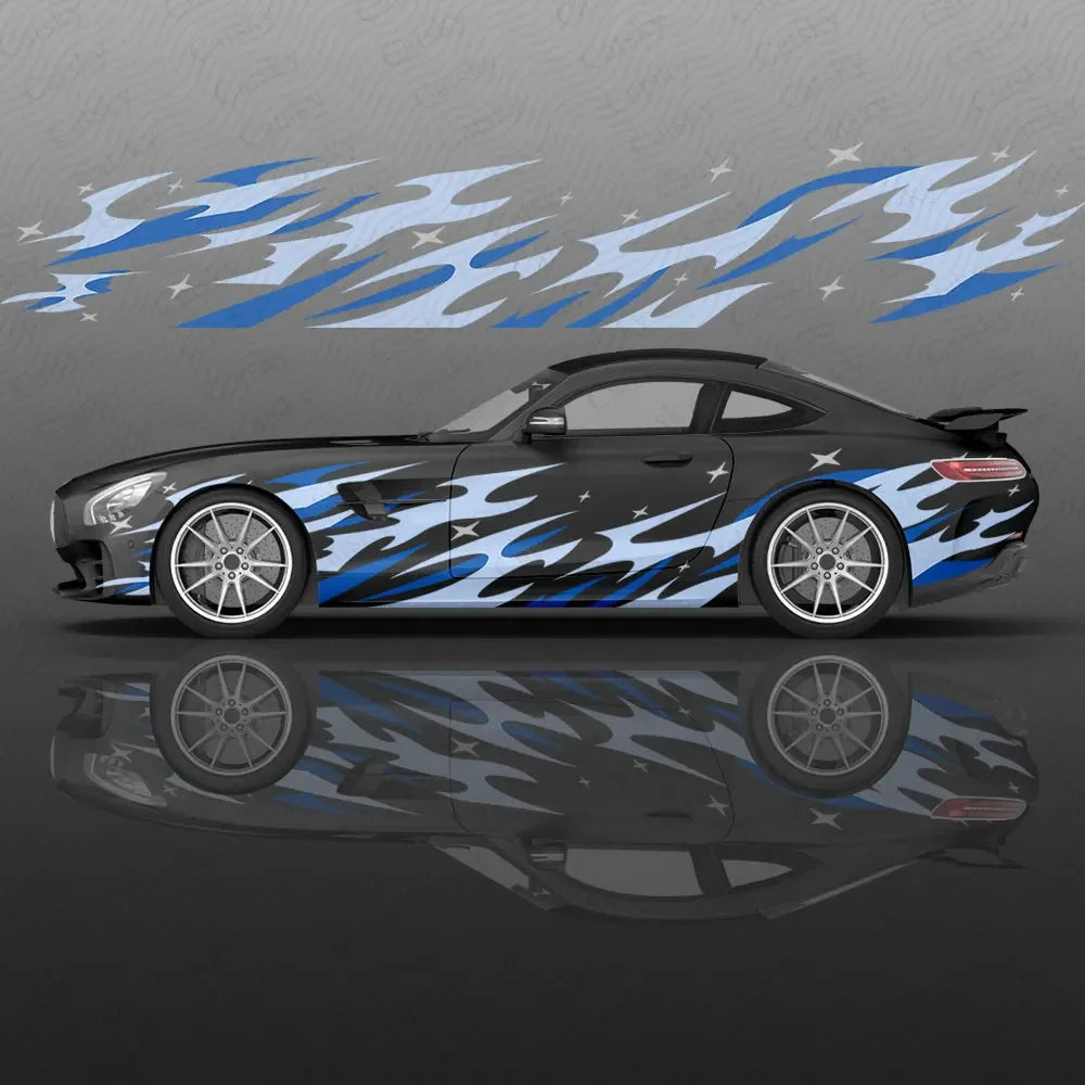 Universal Drift Car Livery Flames and Stars