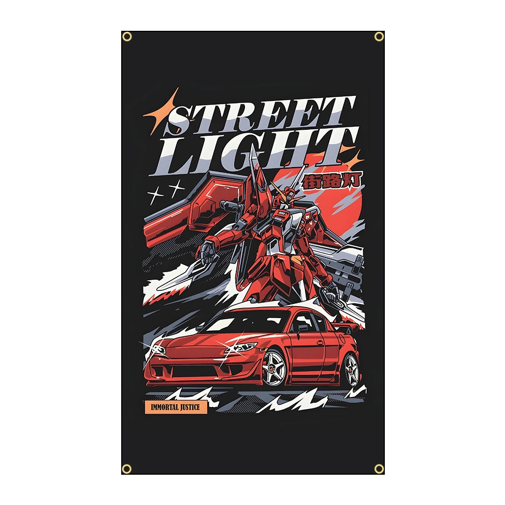 Cool Racing JDM Car Flag Polyester Printed Banner For Decor JDM garage flag banner image 12