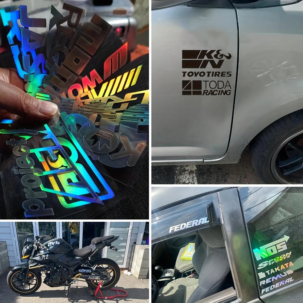JDM racing sponsor sticker pack drift tuner motorsport vinyl decals - close up product image 2