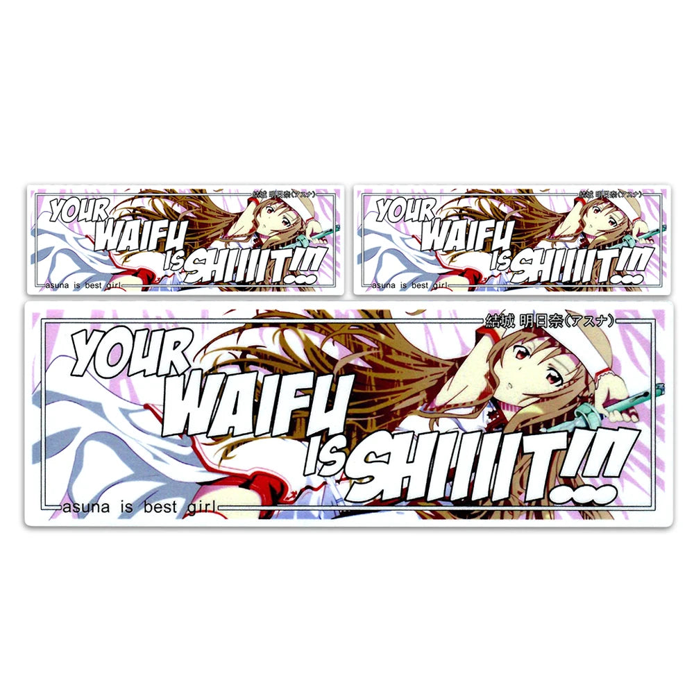 JDM anime stickers designed for laptops, cars, and gaming setups