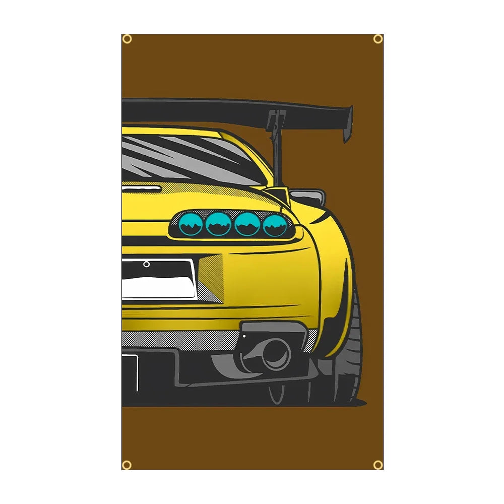 90x150cm 3X5FT Cool JDM Car Flag Polyester Printed Racing Car Banner For Decor JDM garage flag banner image 19