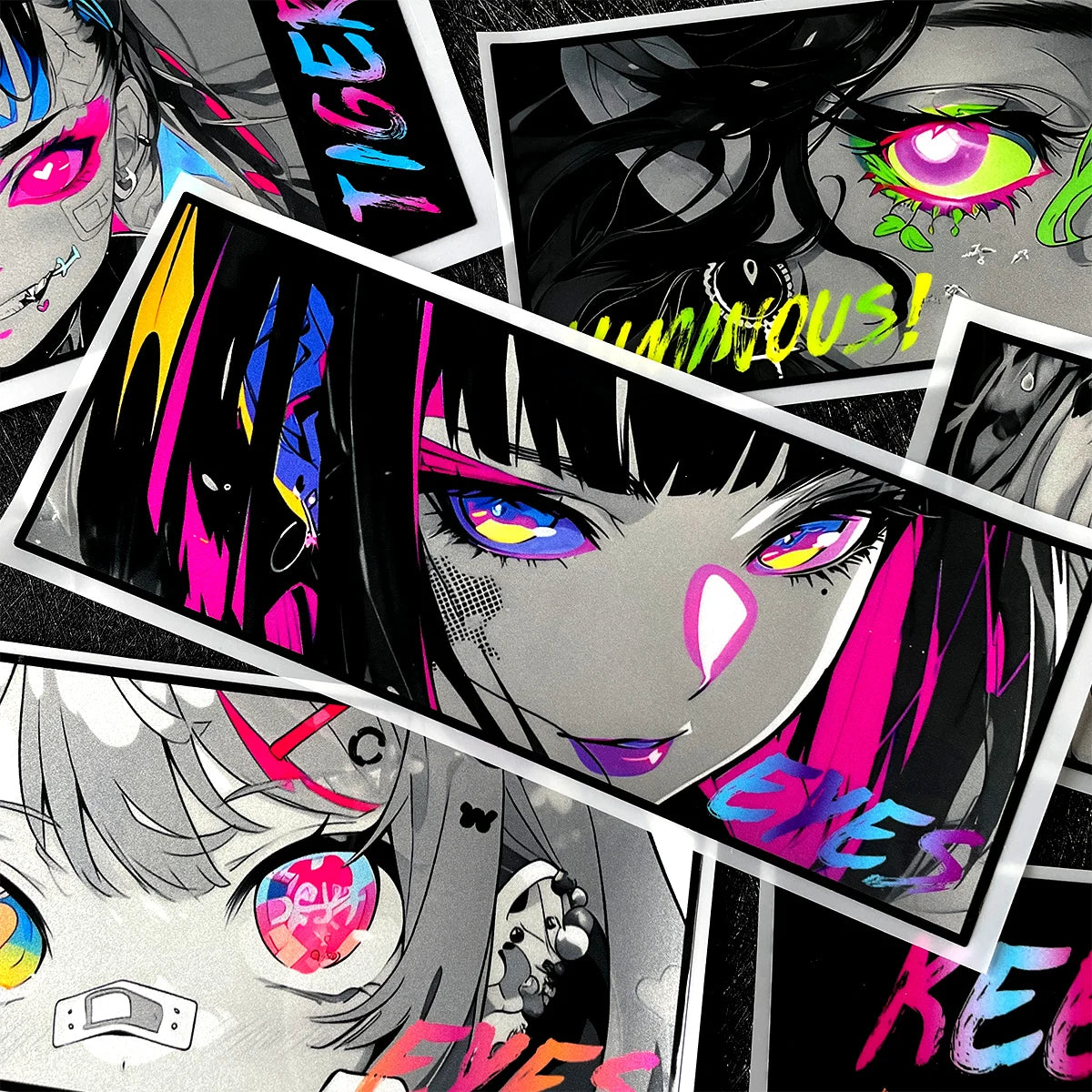 Cyberpunk anime girl JDM sticker reflective waifu car motorcycle decal - vinyl decal preview 4