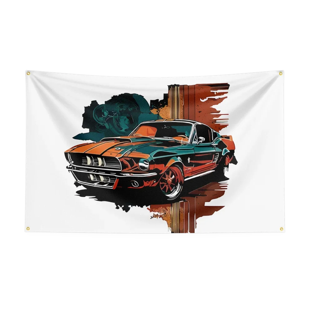 90*150CM Retro American Muscle Racing Car Flag Polyester Printed Decoration Banner Tapestry JDM garage flag banner image 21