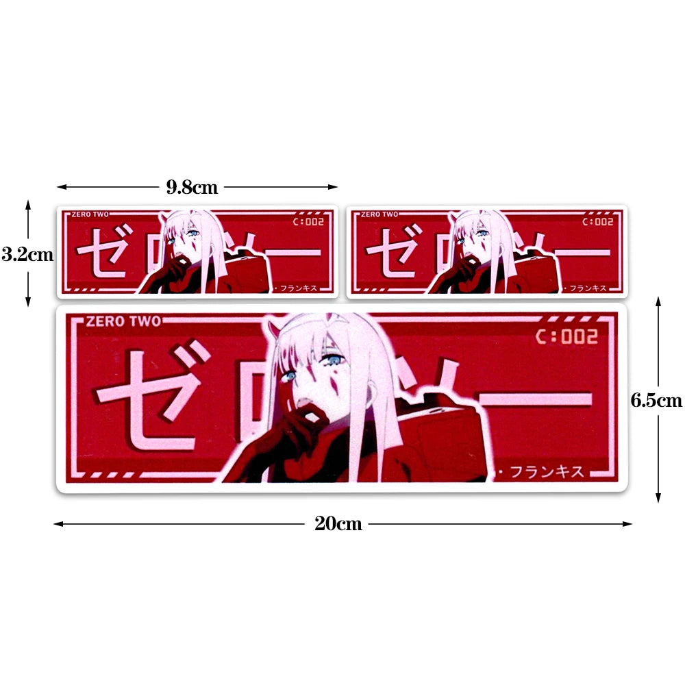 Itasha-inspired anime banner stickers with vibrant character artwork