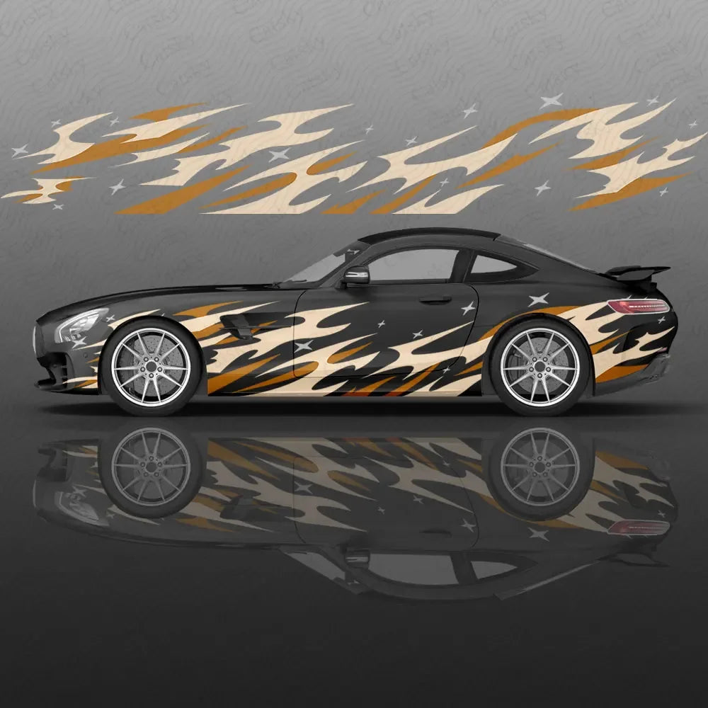 Universal Drift Car Livery Flames and Stars