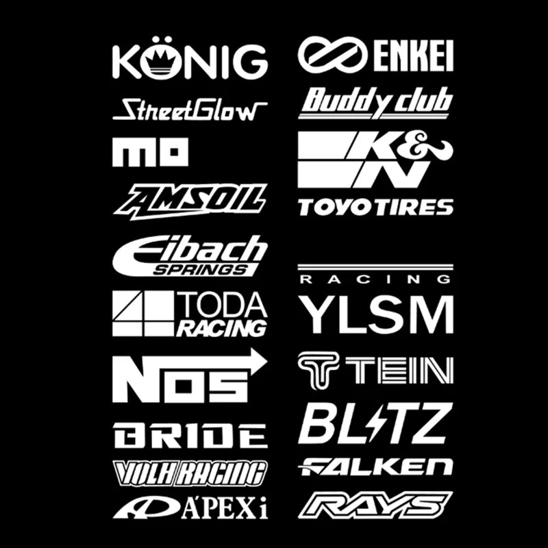 JDM racing sponsor sticker pack drift tuner motorsport vinyl decals - sticker detail image 6