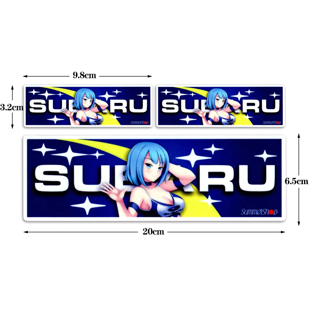 Waifu banner vinyl stickers designed for cars, laptops, and gaming setups