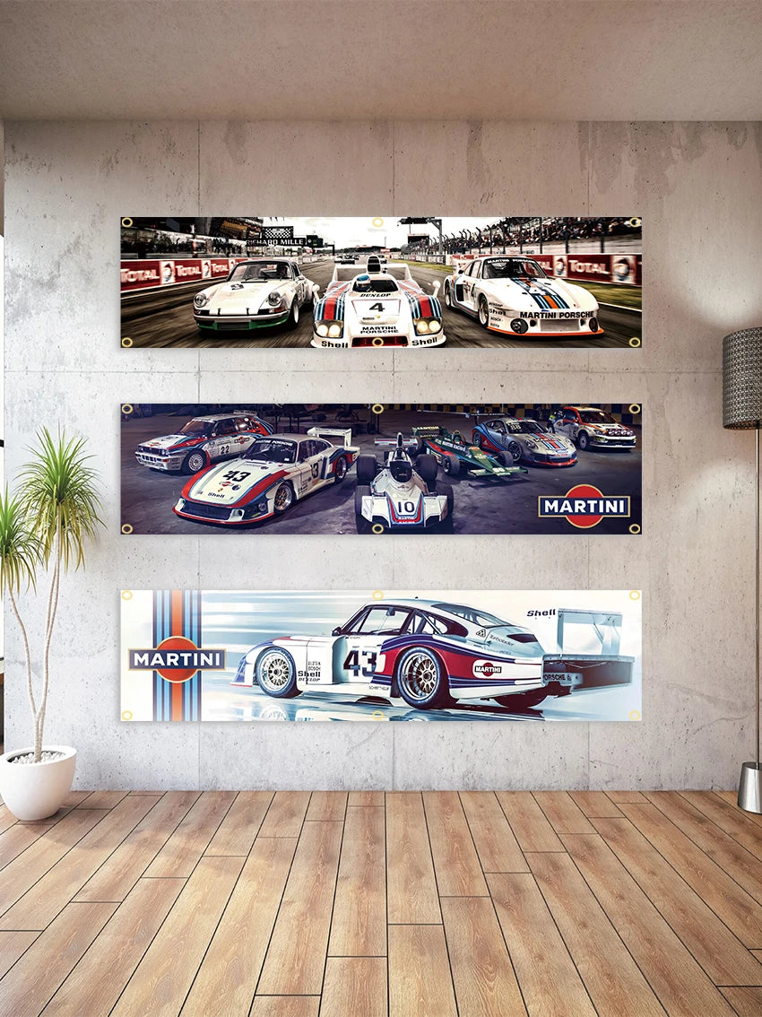45×180cm 60x240cm M-MARTINIs Banner Company Logo Flag Polyester Printed Decoration Banner Tapestry JDM garage flag banner image 8