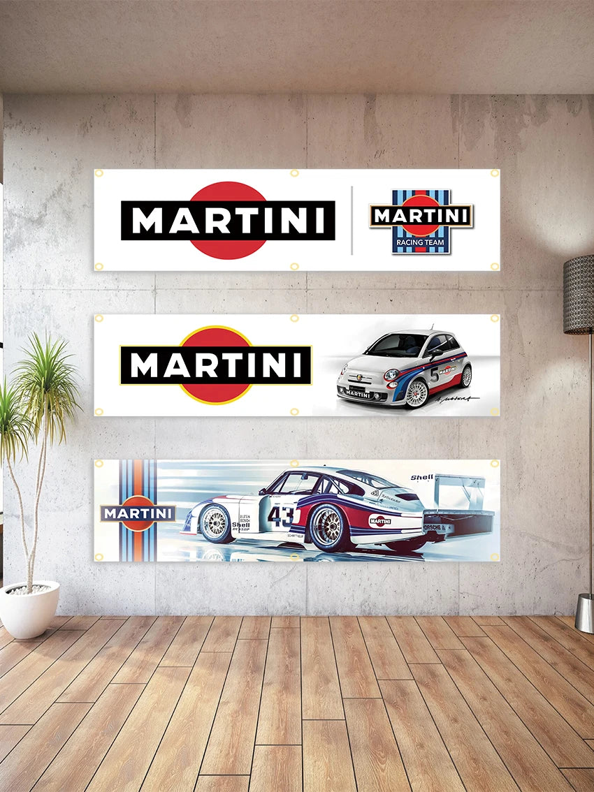 45×180cm 60x240cm M-MARTINIs Banner Company Logo Flag Polyester Printed Decoration Banner Tapestry JDM garage flag banner image 9