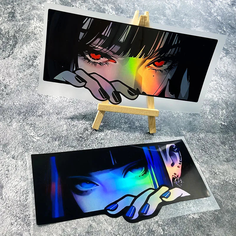 Anime Eyes JDM sticker for drift cars motorcycles and helmets vinyl decal - application image 3