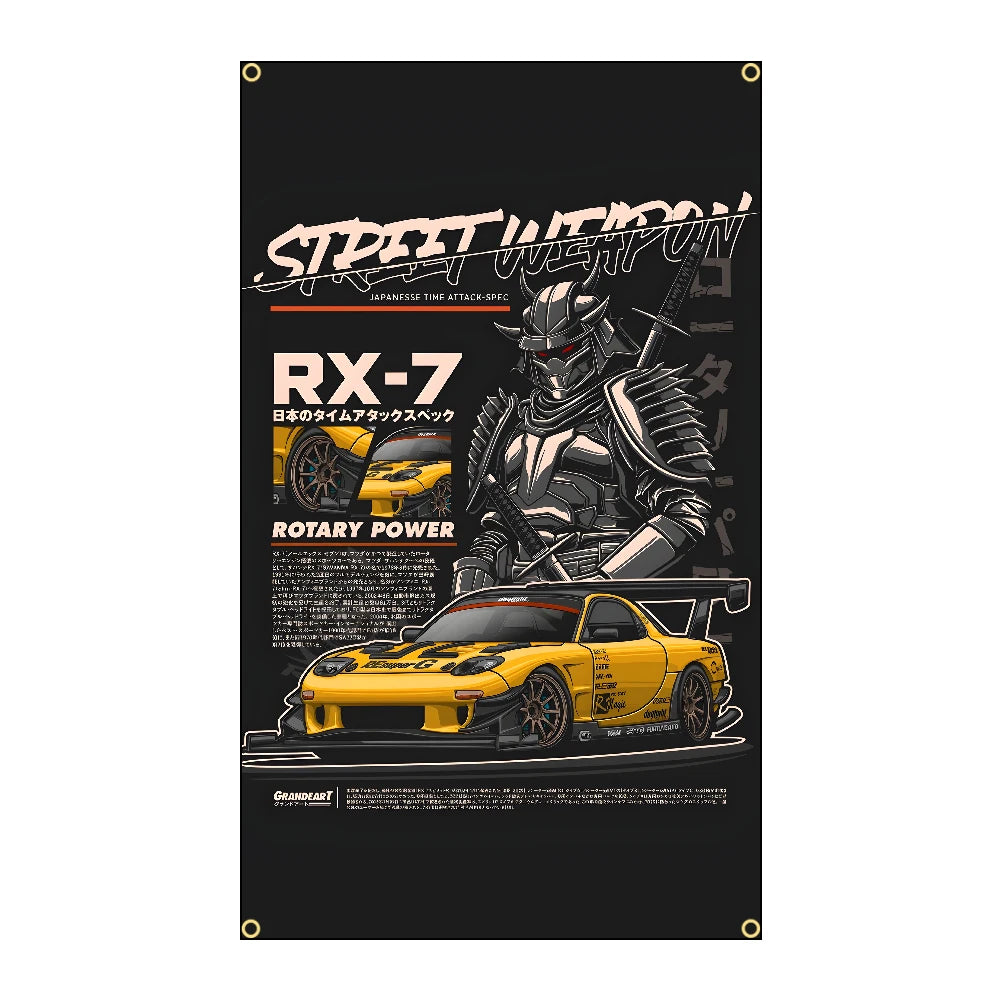 Racing JDM Car Flag Polyeste Printing Banner for Garage Wall Art Out Door Decoration With Grommet JDM garage flag banner image 13