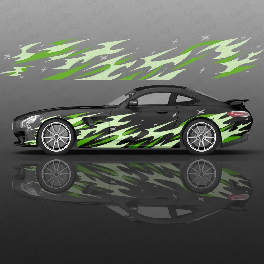 Universal Drift Car Livery Flames and Stars