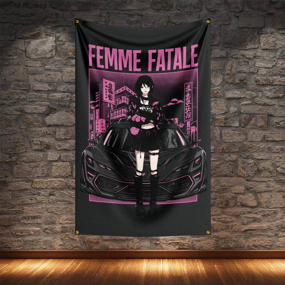 JDM Racing Modified Car Culture Flag Polyester Digital Printing Cars Banner For Decoration JDM garage flag banner image 15