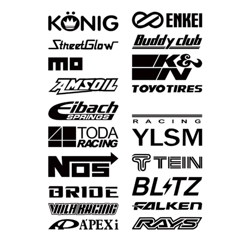 JDM racing sponsor sticker pack drift tuner motorsport vinyl decals - main product image 1