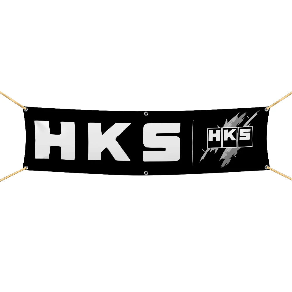 Professional H-HKS Car Motorcycle Team Company Logo Flag 45x180cm 60x240cm Polyester Printed Decoration Banner Tapestry JDM garage flag banner image 18