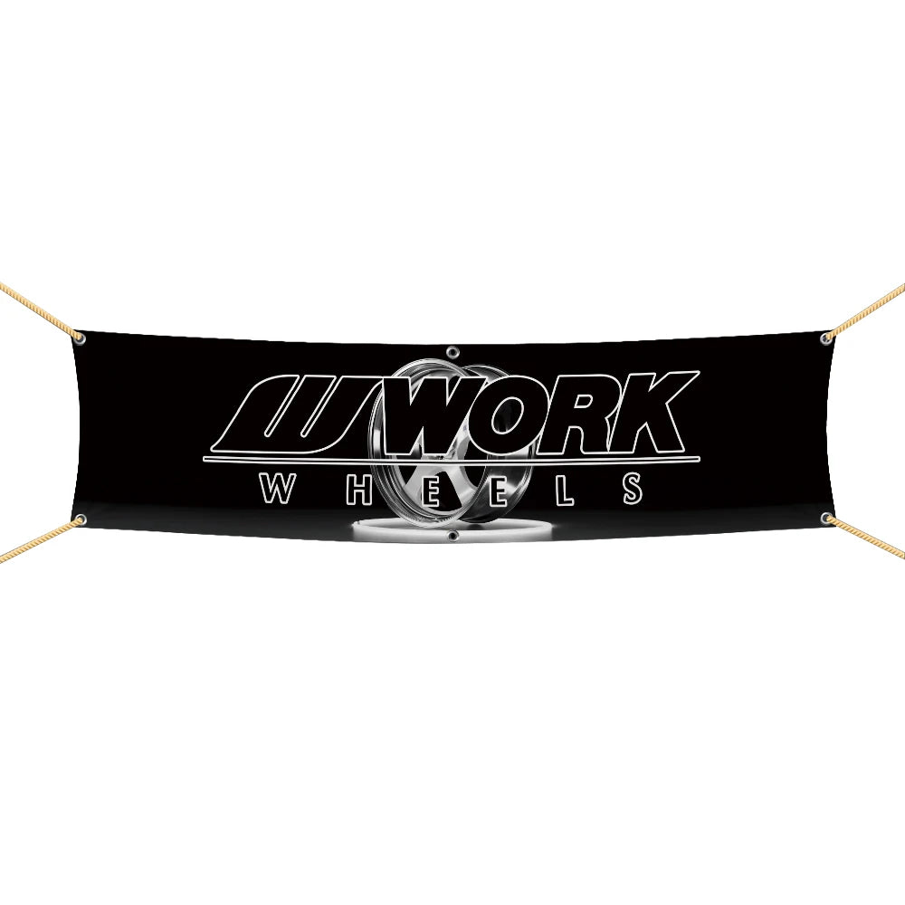 45×180cm 60x240cm W-WORKS WHEELS car Motorcycle Team or Company Logo Flag Polyester Printed Decoration Banner Tapestry JDM garage flag banner image 12