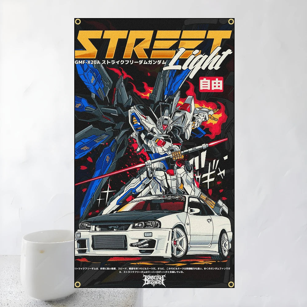 60x90cm 90x150cm Racing JDM Car Art Flag Polyester Printed Banner For Home Decoration JDM garage flag banner image 9