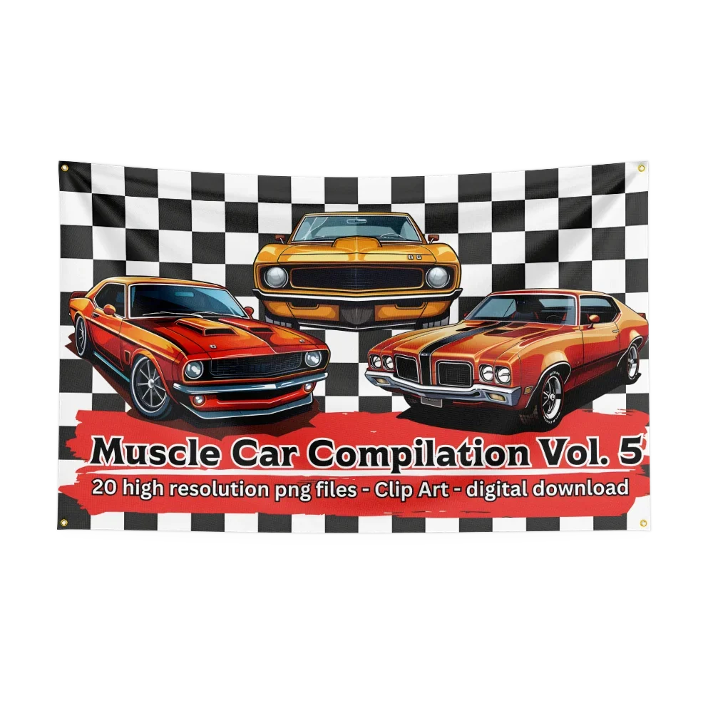 90*150CM Retro American Muscle Racing Car Flag Polyester Printed Decoration Banner Tapestry JDM garage flag banner image 16