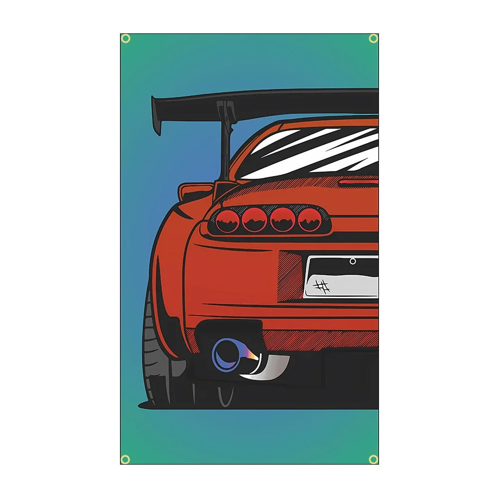 90x150cm 3X5FT Cool JDM Car Flag Polyester Printed Racing Car Banner For Decor JDM garage flag banner image 20