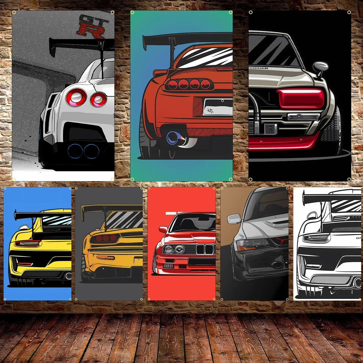 90x150cm 3X5FT Cool JDM Car Flag Polyester Printed Racing Car Banner For Decor JDM garage flag banner image 1