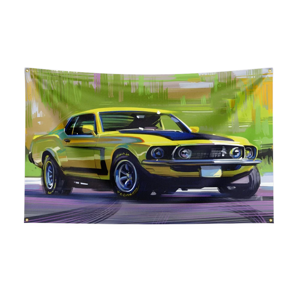 90*150CM Retro American Muscle Racing Car Flag Polyester Printed Decoration Banner Tapestry JDM garage flag banner image 24